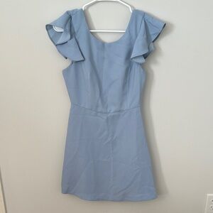 BCBGeneration Light Blue Dress with Ruffle Sleeves